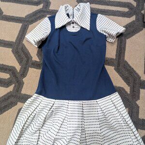 Vintage School Girl Style Mini-Dot Dress - small US size 4
